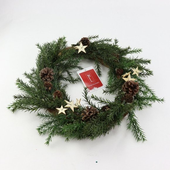 Northlight 13.5" Classic Pine with Pine Cones and Stars Christmas Wreath - Unlit - Picture 2 of 5